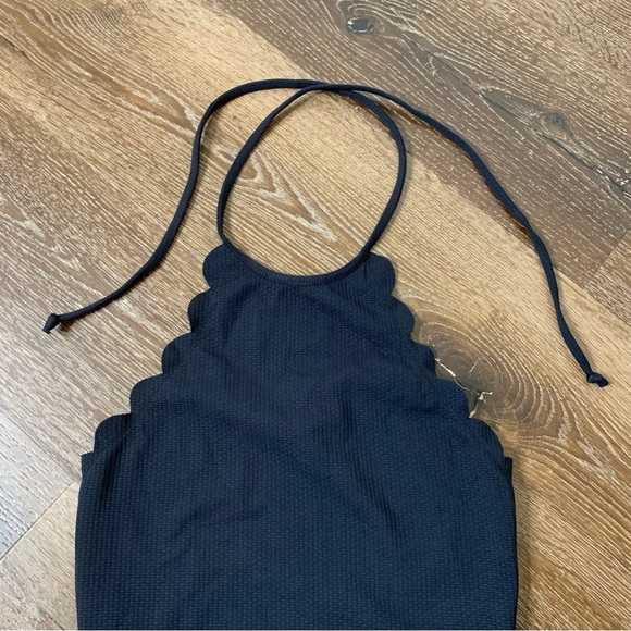 Marysia womens black scalloped mott maillot halter one piece swimsuit Small - Picture 4 of 10